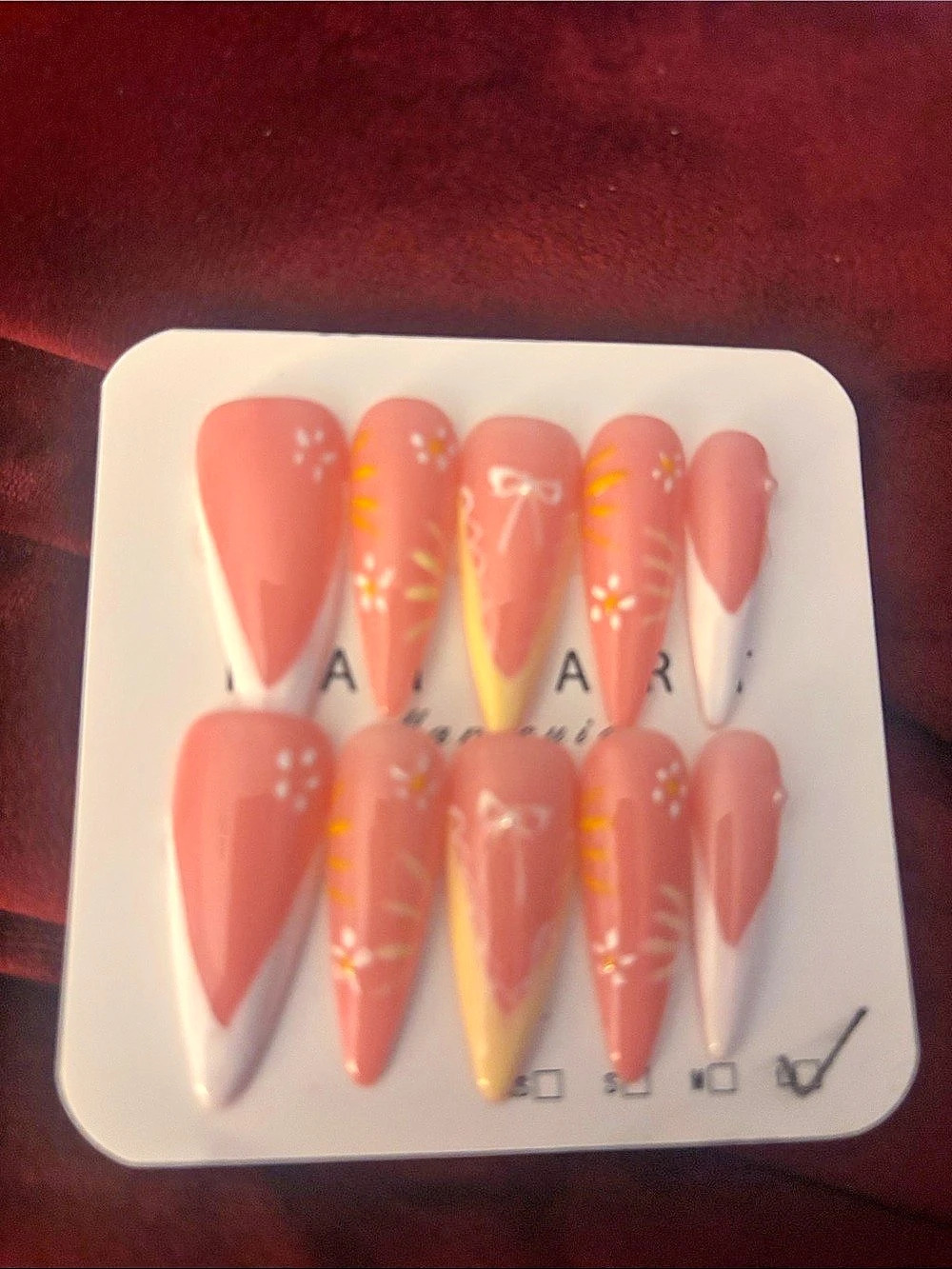 Pink & Yellow Floral Press-On Nails